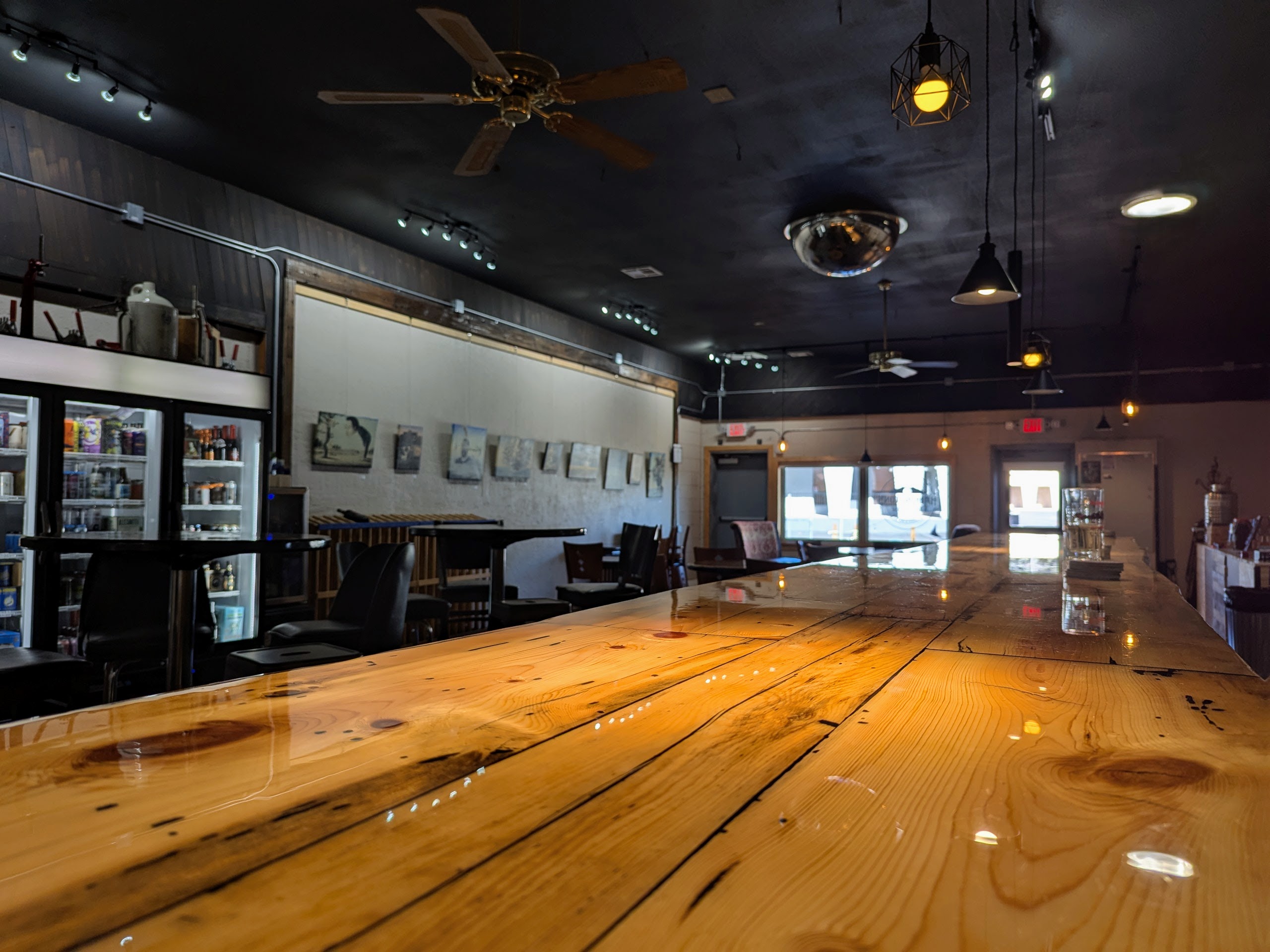 Photo of the bartop at Harrington's Tap House